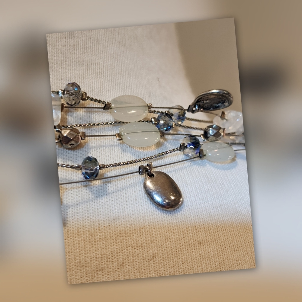 Coldwater Creek Cascading Metallic Bead Statement… - image 5